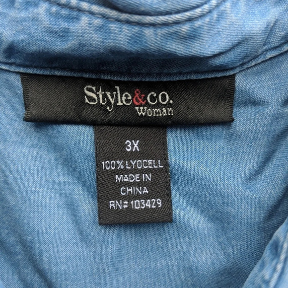 Style & Company Chambray look Shirt - Picture 5 of 8